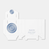 Blue Lace Mandala Wedding Bedankdoosjes (Uitgevouwen)