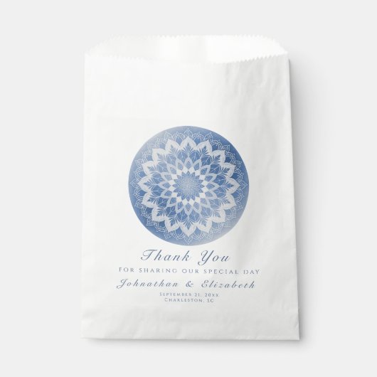 Blue Lace Mandala Wedding Bedankzakje (Voorkant)