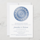 Blue Lace Mandala Wedding Kaart (Voorkant)