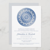 Blue Lace Mandala Wedding Kaart (Voorkant / Achterkant)