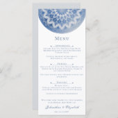 Blue Lace Mandala Wedding Menu (Voorkant / Achterkant)