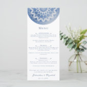 Blue Lace Mandala Wedding Menu (Staand voorkant)