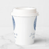 Blue Lace Mandala Wedding Papieren Bekers (Rechts)