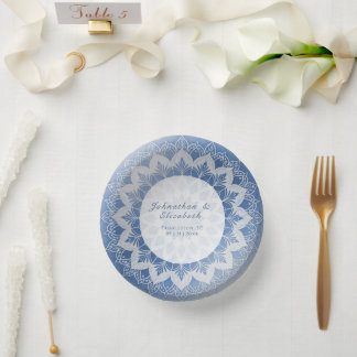 Blue Lace Mandala Wedding Papieren Kommen