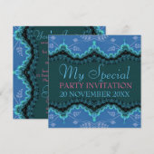 Blue Lace My Special Birthday Bridal Invitations Kaart (Voorkant / Achterkant)
