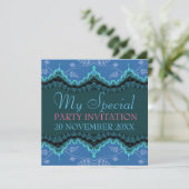 Blue Lace My Special Birthday Bridal Invitations Kaart (Staand voorkant)