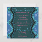 Blue Lace My Special Birthday Bridal Invitations Kaart (Achterkant)