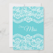 Blue Lace Vrijgezellenfeest Card Kaart (Achterkant)