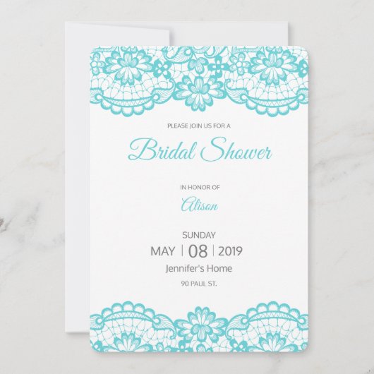 Blue Lace Vrijgezellenfeest Card Kaart (Voorkant)