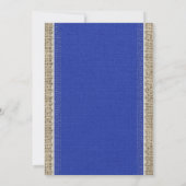 Blue  Lace Wedding Invitations Kaart (Achterkant)