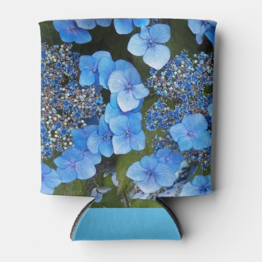 Blue Lacecap Hydrangea Floral Blikjeskoeler (Voorkant)
