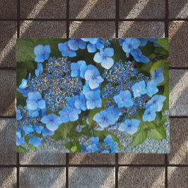 Blue Lacecap Hydrangea Floral Deurmat