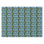 Blue Lacecap Hydrangea Floral Pattern Tafelkleed (Voorkant (Horizontaal))