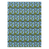 Blue Lacecap Hydrangea Floral Pattern Tafelkleed (Voorkant)