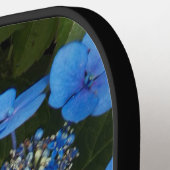 Blue Lacecap Hydrangea Floral Pickleball Paddle (Links Detail)