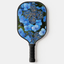 Blue Lacecap Hydrangea Floral Pickleball Paddle