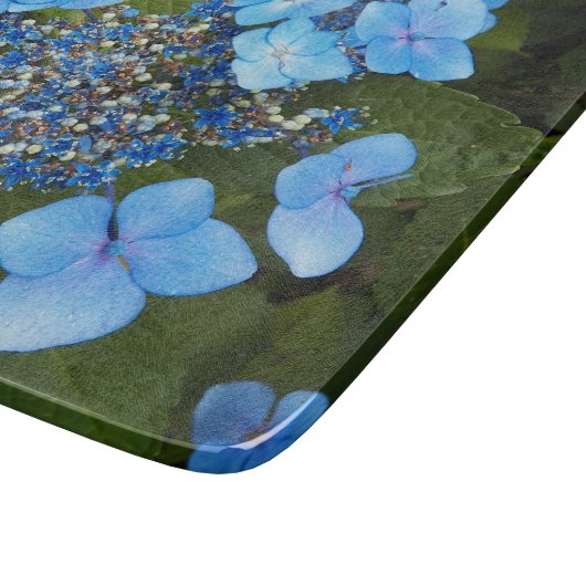 Blue Lacecap Hydrangea Floral Snijplank (Hoek)