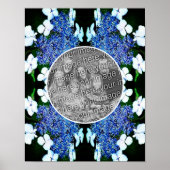 Blue Lacecap Hydrangea Flower Lijst Uw foto toevoe Poster (Voorkant)