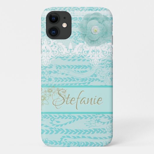 Blue Laced Flower Case-Mate iPhone Case (Achterkant)