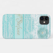 Blue Laced Flower Case-Mate iPhone Case (Achterkant (horizontaal))