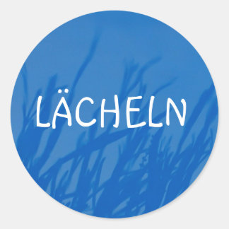 Blue, LÄCHELN Ronde Sticker