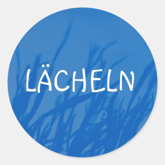 Blue, LÄCHELN Ronde Sticker (Voorkant)