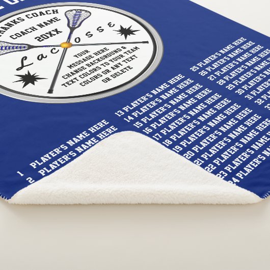 Blue Lacrosse Coach-cadeaus met de naam van ALLE s Sherpa Deken (3/4)