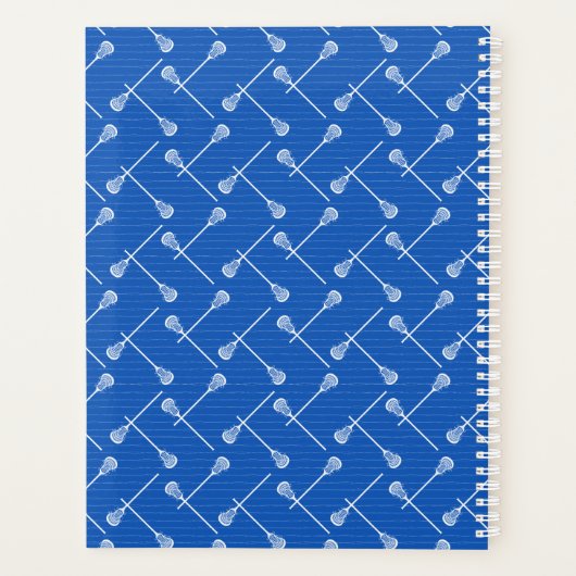 Blue Lacrosse White Sticks gepatterd Planner (Achterkant)