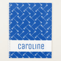 Blue Lacrosse White Sticks gepatterd