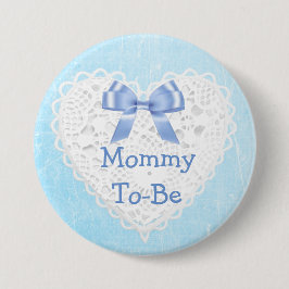 Blue Lacy Mom-to-Be Baby shower Button