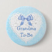 Blue Lacy oma-to-be Baby shower Button (Voorkant)