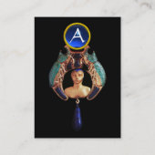 Blue Lady Bug, Lapis en Sapphire Gem Monogram Visitekaartje (Achterkant)