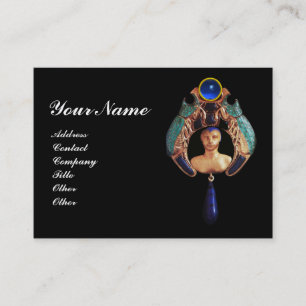 Blue Lady Bug, Lapis en Sapphire Gem Monogram Visitekaartje