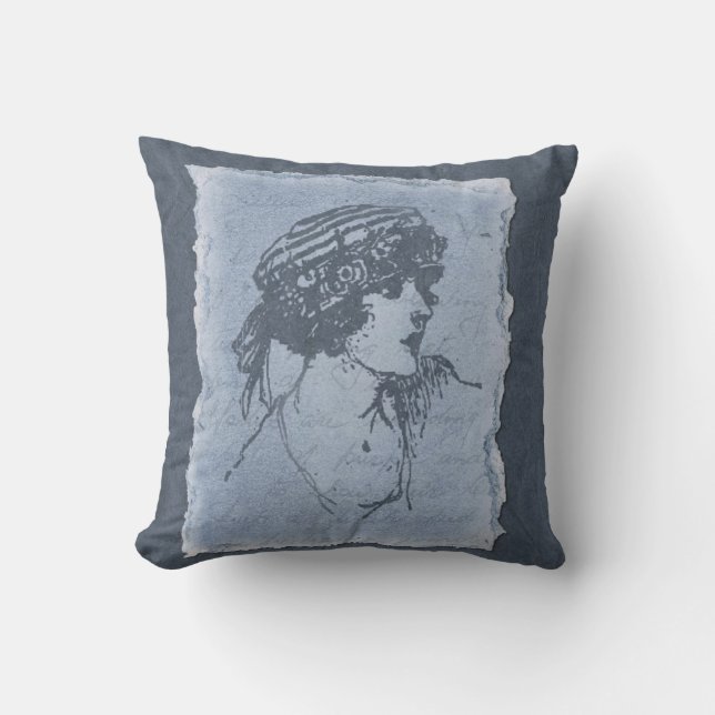 Blue Lady Decorative Pillow Kussen (Voorkant)