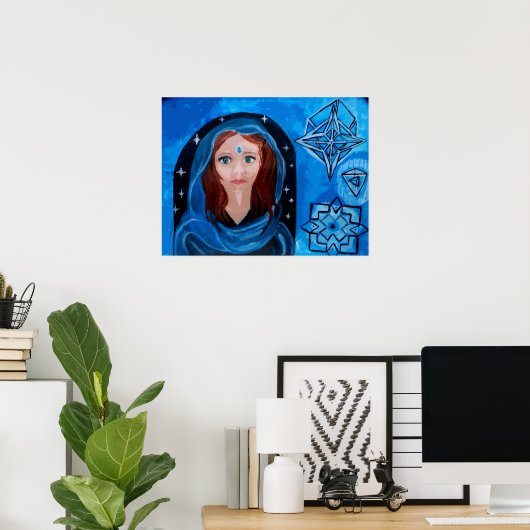 Blue Lady Dream Poster (Thuiskantoor)