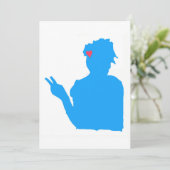 Blue Lady Invitation Kaart (Staand voorkant)