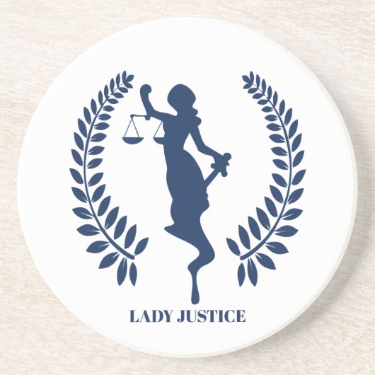 Blue Lady Justice logo Zandsteen Onderzetter (Voorkant)