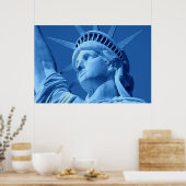 Blue Lady Liberty Close-up Poster (Keuken)