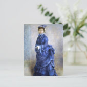 Blue Lady Parisienne Renoir Impressionist Paint Briefkaart (Staand voorkant)