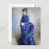 Blue Lady Parisienne Renoir Impressionist Paint Briefkaart (Voorkant / Achterkant)
