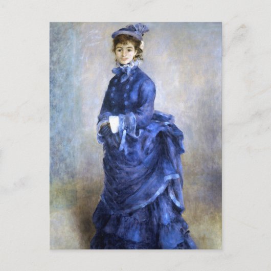Blue Lady Parisienne Renoir Impressionist Paint Briefkaart (Voorkant)