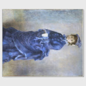 Blue Lady Parisienne Renoir Impressionist Paint Cadeaupapier (Vlak)