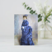 Blue Lady Parisienne Renoir Impressionist Paint Feestdagenkaart (Staand voorkant)