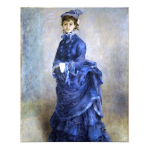 Blue Lady Parisienne Renoir Impressionist Paint Foto Afdruk