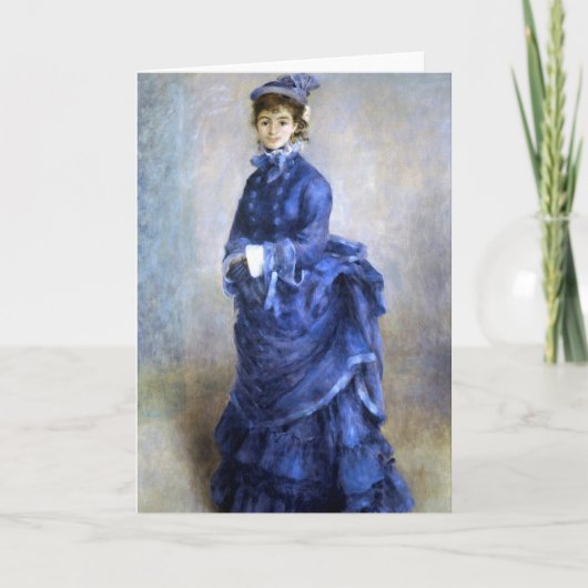 Blue Lady Parisienne Renoir Impressionist Paint Kaart (Voorkant)
