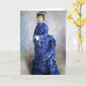 Blue Lady Parisienne Renoir Impressionist Paint Kaart (Gele Bloem)