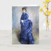 Blue Lady Parisienne Renoir Impressionist Paint Kaart (Gele Bloem)