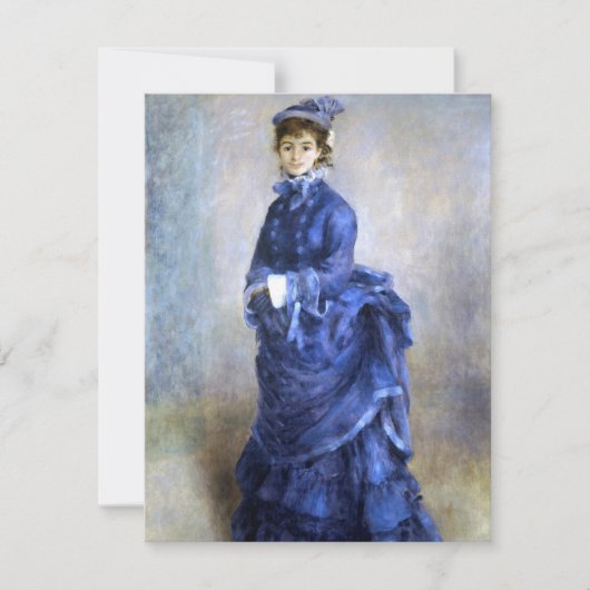 Blue Lady Parisienne Renoir Impressionist Paint Kaart (Voorkant)