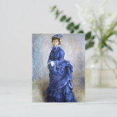 Blue Lady Parisienne Renoir Impressionist Paint Kaart (Staand voorkant)