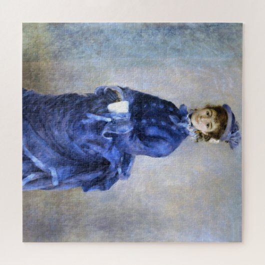 Blue Lady Parisienne Renoir Impressionist Paint Legpuzzel (Horizontaal)